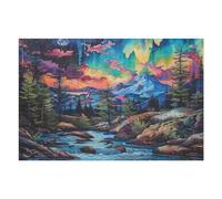 Aurora Forest 1000 Piece Jigsaw Puzzle for Adults River Kitchen Wall Decor Art Project Precision Cut Great Gift for Art Lovers 1000 PCS