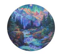 Aurora Forest 120 Piece Round Puzzle River Animal Shape Durable Premium Puzzle Stress Relief Relaxing Activity Home Decor Challenging Educational 120 PCS