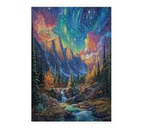 Aurora Forest 300 Piece Jigsaw Puzzle for Adults Night View Aurora Long Weekend Project Satisfying Challenge No Duplicate Pieces for Hobbyists 300 PCS