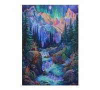 Aurora Forest 300 Piece Jigsaw Puzzle for Adults Teens River Craft Room Decor Creative Project Whimsical Artwork for Crafters 300 PCS