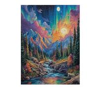 Aurora Forest 500 Piece Jigsaw Puzzle for Adults Night View Aurora Jigsaw After School Activity for Teens Stress Buster Whimsical Gift Idea Stylish Home Decor 500 PCS