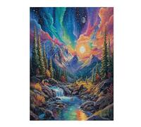 Aurora Forest 500 Piece Jigsaw Puzzle for Adults Night View Aurora Long Weekend Project Satisfying Challenge No Duplicate Pieces for Hobbyists 500 PCS