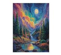 Aurora Forest 500 Piece Jigsaw Puzzle for Adults Night View Aurora Long Weekend Project Satisfying Challenge No Duplicate Pieces for Hobbyists 500 PCS