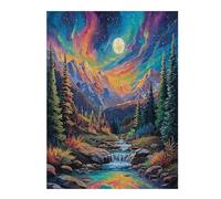 Aurora Forest 500 Piece Jigsaw Puzzle for Adults Night View Aurora Winter Evening Activity Cozy Relaxation Detailed Artwork Ideal Housewarming Gift 500 PCS