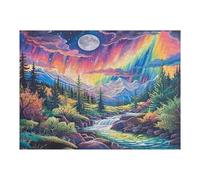 Aurora Forest 500 Piece Jigsaw Puzzle for Adults River Snow Day Activity Indoor Fun No Dust Pieces Great Gift for Neighbors 500 PCS