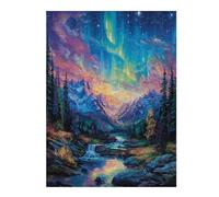 Aurora Forest 500 Piece Pack DIY Jigsaw Puzzle Night View Aurora Collectors Cognitive Development Educational Decorative Puzzle Gifts for Adults Rigid Cardboard 500 PCS