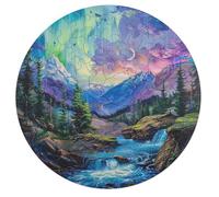 Aurora Forest 68 Piece Round Jigsaw Puzzle River Animal Shape Animal Shape Durable Gift Puzzle Stress Relief Relaxing Activity Creative Challeng 68 PCS