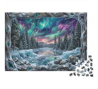 Aurora Frozen Lake Premium 1000 Pieces Thick Cardboard Puzzle Snowy Forest for Older Children 12+ Anxiety Relief Indoor Activity 38x26cm/1000pcs