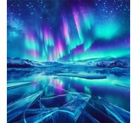 Aurora Glacier Diamond Painting Kit for Adults,5D Round Full Drill Landscape Diamond Art Kits,DIY Crystal Embroidery Gem Art Picture Craft for Living Room Home Decor,70x70cm