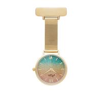 Aurora Glitter Rainbow, Gold Mesh Nurses Fob Watch Annie Apple Gold One Size