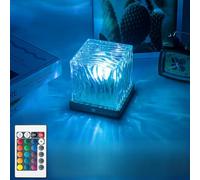 Aurora Glow Lamp, 16 Colors Ocean Wave Projector Cube Light W/Remote, Rechargeable Cordless Northern Lights Wave Cube Light, for Bedroom Kids Room Christmas & Birthdays Decor