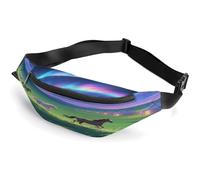 Aurora Grassland Fanny Pack for Men&Women,Crossbody Bag with Adjustable Strap,Chest Pack for Running Travel