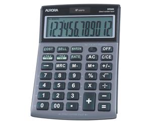 Aurora Grey/Black 12-Digit Semi-Desk Calculator DT661 +Free Next Day Delivery
