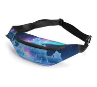 Aurora Ice Castle Fanny Pack for Men&Women,Crossbody Bag with Adjustable Strap,Chest Pack for Running Travel