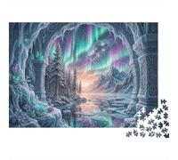 Aurora Ice Cave 1000 Piece Jigsaw Polar Night Ice & Snow As A Gift Mental Relaxation Birthday Present Wall Decor Framed Puzzle Art for Adults 52x38cm/1000pcs