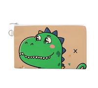 Aurora Lights Coin Purse Canvas Wallet Cute Change Purse Small Storage Bag with Zipper, cartoon dinosaur, One Size, Flowers and Animals