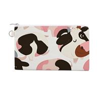 Aurora Lights Coin Purse Canvas Wallet Cute Change Purse Small Storage Bag with Zipper, cow pattern, One Size, Flowers and Animals