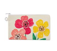 Aurora Lights Coin Purse Canvas Wallet Cute Change Purse Small Storage Bag with Zipper, Cute Flower, One Size, Flowers and Animals