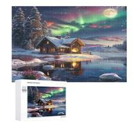 Aurora Lodge 1000 Piece Wooden Jigsaw Puzzle- Brain Teaser Game for Adults & Children Educational Activities Jigsaws Puzzles （75×50cm）