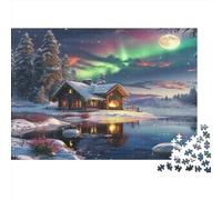 Aurora Lodge Puzzle - Premium Jigsaw Puzzles For Adults - Jigsaws 1000 Piece Jigsaw Puzzles For Adults - Unique Cut Jigsaw Board - Adult Puzzles And Puzzle Board for Stress Relief 1000pcs (75x50cm)