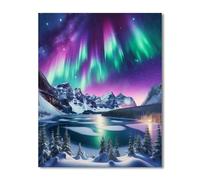 Aurora Mountain Lake Puzzles 60 for Adults,jigsaw puzzles for adults 60 Pieces Puzzle Home Challenging Educational Games Home Decoration puzzle Gifts