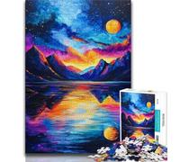 Aurora Mountains Jigsaws 1000 Pieces for Adults,Staycation Kill Time Every Piece Is Unique - Challenging Family Fun Game (38x26cm)