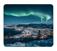 Aurora Mouse Mat 250x200mm, Small Mouse Pad Landscape Waterproof Gaming Mousepad, Mini Desk Mat with Anti-Slip Base, Stitched Edges Mousepad, Keyboard, Mousemats for Desk, Gifts for Women P-9151