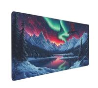 Aurora Mouse Mat 800x400 mm Large Mouse Pad Winter Waterproof Desk Mat with Non-Slip Rubber Base, Smooth Surface to Improve Precision and Speed, xxl Gaming Mousepad for Computer, PC, Laptop 2S-720