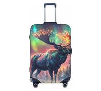 Aurora Mystical Winter Moose Travel Luggage Covers - Elasticity Suitcase Covers Protector for Luggage 18-32 Inch