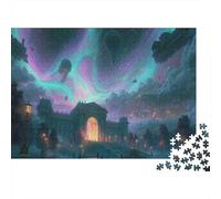 Aurora Night Sky 1000 Piece Jigsaw Puzzle Paper Adult Magic Academy Jigsaw Puzzle for Adults Home Decoration Focus 38x26cm/1000pcs