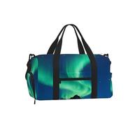 Aurora Night Sky Sports Duffel Bag with Shoe Compartment-Lightweight Gym Weekender for Men Women, Waterproof Travel Tote with Wet Pocket