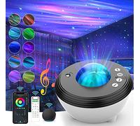 Aurora/Northern Light Projector,Smart Night Light Projector for Bedroom with White Noise Sound Machine/Bluetooth Speaker/Remote,LED Moving Aurora Star Projector Works with Alexa for Kids Adults Sleep