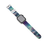 Aurora Northern Lights Silicone Watch Band Compatible with IWatch Series Ultra 1, 2, Series 9, 8, 7, 6, 5, 4, 3, 2, 1, SE