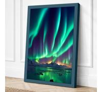 Aurora Over Frozen Land Canvas Wall Art Print 18x12 Inch (46 x 30 cm)