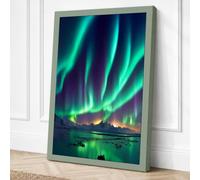 Aurora Over Frozen Land Canvas Wall Art Print 18x12 Inch (46 x 30 cm)
