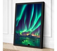 Aurora Over Frozen Land Canvas Wall Art Print 30x20 Inch (76 x 51 cm)
