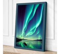 Aurora Over Frozen Waters Canvas Wall Art Print 18x12 Inch