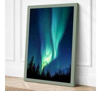 Aurora Over Silence Canvas Wall Art Print 36x24 Inch (91 x 61 cm)