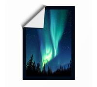 Aurora Over Silence Scandinavian Unframed Wall Art Print A2 (59.4×42cm), Wall Decor for Living Room, Bedroom, Office & Home, Art Gift