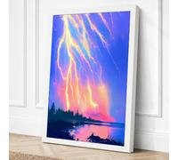 Aurora Over Silent Waters Canvas Wall Art Print 18x12 Inch