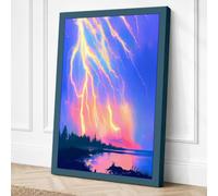 Aurora Over Silent Waters Canvas Wall Art Print 18x12 Inch