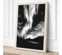 Aurora Over Silent Waters Canvas Wall Art Print 36x24 Inch