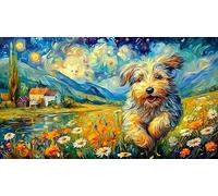 Aurora over snowy dog and cabin 1000 Pieces Recycled Paper Jigsaw - Family Activity & Fun Present Great Gift Idea for Adults 75x50/1000pcs