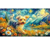 Aurora over snowy dog and cabin Recycled Paper Puzzle for Adults 1000 Pieces - Educational Challenge & Wall Decoration 75x50/1000pcs