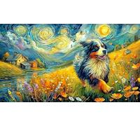 Aurora-over-snowy-dog-and-cabin Recycled Paper Puzzle Game 1000 Piece Educational Game Challenge Fun Present & Activity for Home Great Gift Idea for Women, Gifts for Men 70x50/1000pcs