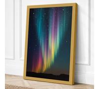 Aurora Over Starlit Skies Canvas Wall Art Print 18x12 Inch