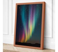 Aurora Over Starlit Skies Canvas Wall Art Print 24x16 Inch