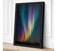 Aurora Over Starlit Skies Canvas Wall Art Print 24x16 Inch