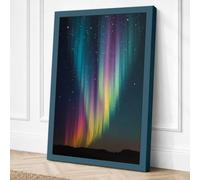 Aurora Over Starlit Skies Canvas Wall Art Print 30x20 Inch