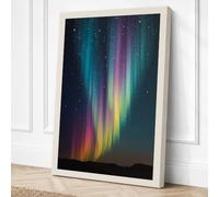 Aurora Over Starlit Skies Canvas Wall Art Print 30x20 Inch